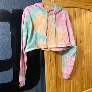Cropped Tie Dye Hoodie